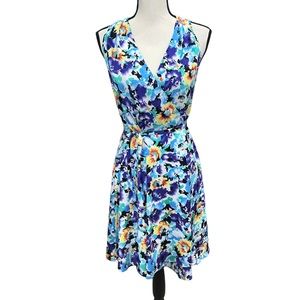 Yumi Kim Blue & Purple Floral Wrap Dress